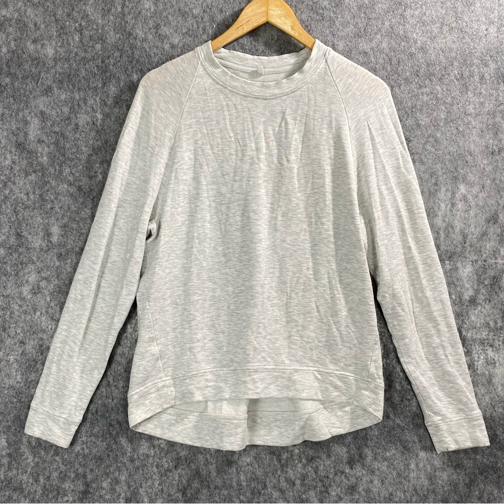 Lou & Grey by Loft Womens Heather Gray Long Sleeve Lightweight Sweater Size S‎